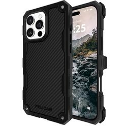 Pelican Shield iPhone 16 Pro fodral [kompatibel med MagSafe] robust telefonfodral med 6,4 m droppskydd i militärkvalitet – slitstarkt telefonfodral med bältesklämma hölster för iPhone 16 Pro – kol