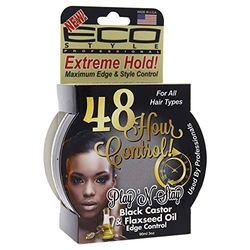 Ecoco Playn Stay Edge Control Gel Huile de Ricin/Lin Noire pour Unisexe 3 oz