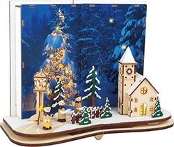 Small Foot 1291 Lampada Decorativa «Storia del Natale», Legno, Natura, 29x14x22 cm