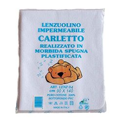 COPRIMATERASSO IMPERMEABILE - LENZUOLA IMPERMEABILE REALIZZATO IN MORBIDA SPUGNA PLASTIFICATA PURO COTONE SOTTOFONDO PVC 100% MADE IN ITALY (90x140 cm)