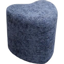 Kare Design Kruk Lovely, blauw, zitkruk, plank, hartvorm, woonkamer, hal, 36x34x35 cm (H/B/D)