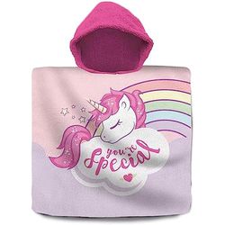 SRV Hub Eenhoorn handdoek poncho met capuchon voor kinderen - 120 x 60 cm | Strandlaken Zwembad Badhanddoek | Surfen Handdoek Badjas voor Meisjes Kinderen Peuter 3-6 Jaar