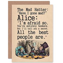 Wee Blue Coo CARROLL ALICE MAD HATTER ART GREETINGS GREETING CARD GIFT