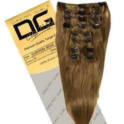 Dream Girl Extensions de cheveux à clipser Couleur 6 35,6 cm