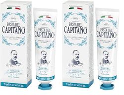 Pasta del Capitano 1905, Dentifrice pour Fumeurs, Spécialement Conçu pour les Fumeurs, Lutte contre la Formation de Tartre, Fraîcheur de la Menthe Poivrée, 100% Made in Italy, Tube de 75 ml (Lot de 2)