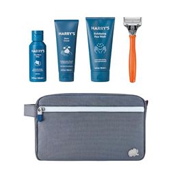 Harry's Essentials Gifting Bundle - Men's Razor + Shaving Cream + After Shave Balm + Face Wash, Harry's Razors use 5 Blade Design for Smoother Shaving, Travel Shaving Set for Men