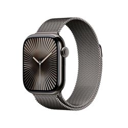 Apple Watch Series 10 GPS + Cellular Smartwatch con caja de titanio Pizarra de 46 mm y Pulsera Milanese Loop Pizarra - Talla S/M. Monitor de entreno, pantalla Retina siempre activa y neutro en carbono