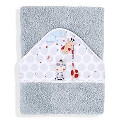 Interbaby Ręcznik kąpielowy z kapturem, 400 g/m², bawełna, 100 x 100 cm, szary
