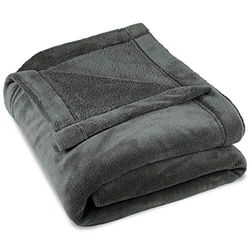 CelinaTex Wollige knuffeldeken, 150 x 200 cm, grijs, deken, bank, warme woondeken, zacht, microvezel, fleece, Oeko-Tex, Montreal