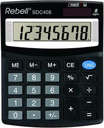 REBELL re-Calculatrice sdc408 sdc408, Standard équipement et angewinkeltem Écran 8 chiffres, noir