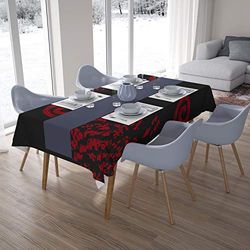 Bonamaison Kitchen Decoration, Tablecloth, Red Black, 140 x 200 Cm - Designed and Manufactured in Turkey