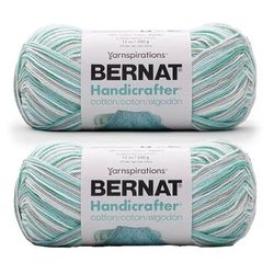 Bernat Hantverk bomull stor boll 2-pack med 340 g/12 oz-bomull - 4 medium (kamla) - stickning/virkgarn, tyst hav