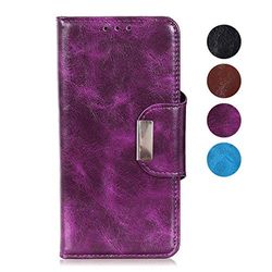 BRAND SET Funda para LG Velvet Cartera Estilo Flip de Piel Sintética Funda con Seguro Cierre de Cierre Magnético y Función de Soporte Adecuado Carcasa para LG Velvet(Violeta)