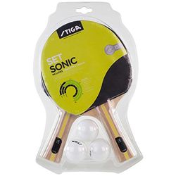 STIGA Sonic Conjunto de palhetas de pingue-pongu, unissexo para adulto, vermelho/preto