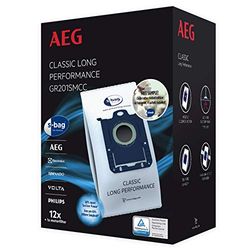 AEG GR201SMCC, s-Bag Classic Long Performance Megapack - Bolsa para aspiradoras UltraSilencer, ClassicSilence, SilentPerformer, Equipt, PowerForce, VX6, VX7, VX8, color negro