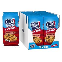 Chips Ahoy! Extra Pepitas XL Galletas Cookies Americanas con Pepitas Extra Grandes de Chocolate 184g - Pack de 10