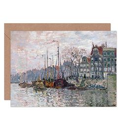 Artery8 Claude Monet View Of The Prins Hendrikkade Fine Art Greeting Card Plus Envelope Blank Inside