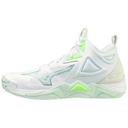 Mizuno Wave Momentum 3 Mid (W), Volleybollskor Unisex Vuxen, White/Glacial Ridge/Patina Green, 36.5 EU, Vit Glacial Ridge Patina Green, 36.5 EU