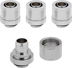 Corsair Hydro X Series, XF Compression, Lot de quatre embouts ID/OD de 10/13 mm (3/8"/1/2") (G1/4" BSPP Filetage du Port, Solide Laiton Durabilité, Compatibilité avec d’adaptateurs Hydro X) Chrome