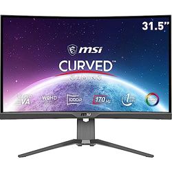 MSI mag 325CQRF QD, Monitor Gaming Curvo 31.5", 2560 x 1440 (WQHD), 170 Hz, 16:9, 300 nits, 1 ms de Respuesta, Curva 1000R, Negro