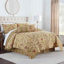 Waverly Imperial Dress – Parure de lit 3 pièces réversible Douce pour Toutes Les Saisons, lit jumeau, Antique