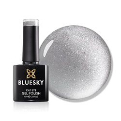 Bluesky Cat Eye Gel Nail Polish 10ml, Silver Moonstone - SJC02, Silver Magnetic Nail Polish with Cat Eye Effect for LED UV Lamp, Long-Lasting, Salon & Home Manicures