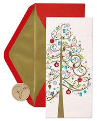Papyrus Lot de 16 cartes de Noël en boîte avec enveloppes, joyeuse fête de Noël, arbre, texte en anglais
