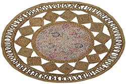 Dkd Home Decor Jute Boho Matta (120 X 120 X 0.5 Cm)