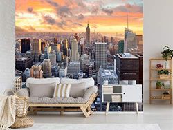 Oedim Sticker Mural Atardecer à Manhattan Décoration Murale pour Salle à Manger, Salon, Chambre 500 x 300 cm