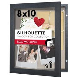 Americanflat Front Opening Shadow Box Frame 8x10 with Door in Black Engineered Wood - Shadow Box Display Case with Shatter Resistant Glass and Hanging Hardware for Wall and Tabletop Display
