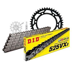 Kettingset DID staal 525VX3 / 114 eindeloos voor Yamaha TDM 850 cc bj. 1996-1998