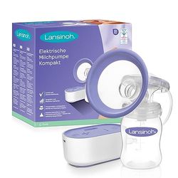 Lansinoh Elektrisk bröstpump kompakt – särskilt liten och tyst – perfekt för pumpning hemma och på språng – kompatibel med powerbank, 1 styck (1-pack)