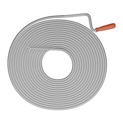 Relaxdays Pipe Cleaning Spiral 15 m, 90% steel 10% plastic, Silver/Red