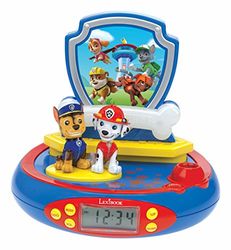 Lexibook Paw Patrol Chase väckarklocka med projektor, inbyggd nattlampa, projektor som visar klockan i taket, ljudeffekter, batteridriven, blå/röd, RP500PA