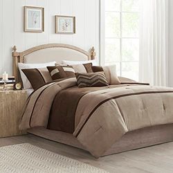 Madison Park Palisades 7 Piece Comforter Set Brown Queen