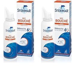 STÉRIMAR Nez Bouché - Spray Nasal Décongestionnant Longue Durée, Agit Rapidement & Jusqu'à 6H, à l'Eau de Mer 100% Naturelle & Cuivre, Formule Hypertonique, 100 ml (Lot de 2)
