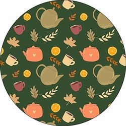 Bonateks, Ronde digitaal bedrukte muismat, antislip onderkant, voor kantoor en thuis, diameter: 22 cm