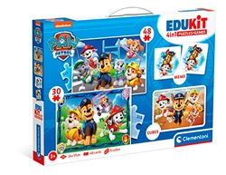 Clementoni Edukit 4 in 1-Paw Patrol-Set di Giochi 30 48 Pezzi, Memo e 6 Cubi, Educativo 4 Anni, Gioco Memory, Puzzle Bambini-Made in Italy, Colore Multilingua, 18291