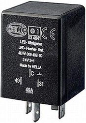 HELLA 4DM 009 492-001 Flasher Unit - 24V - 4-pin connector - mounting - Electronic - with holder