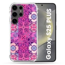 Cokitec Cover rinforzata per Samsung Galaxy S25 Plus Texture Piastrella Cemento Viola