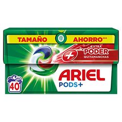 Ariel All-in-One Detergente Lavadora Liquido en Capsulas/Pastillas, 40 Lavados, Jabon Limpieza Profunda, Mas Poder Extra Quitamanchas