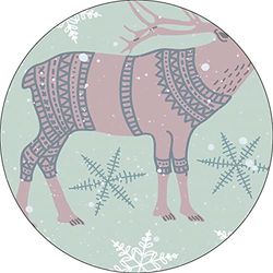 Bonateks, Round Digital Printed Mouse Pad, Non-Slip Base, for Office and Home, Diameter:22cm