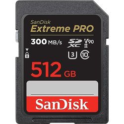 SanDisk Extreme PRO 512GB SDXC Memory Card up to 300MB/s, UHS-II, Class 10, V90, U3, 8K, 4K, Full HD Video