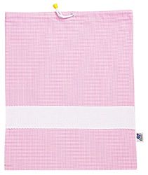 Filet - Sac maternelle à carreaux Vichy teint en fil Rose |Bande en toile Aida personnalisable | Taille 42 x 34 cm | Fabriqué en Italie