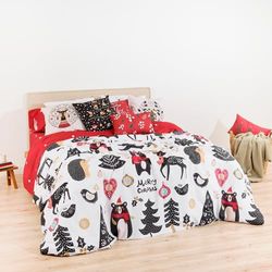 BELUM | Christmas Duvet Cover 50% Cotton - 50% Polyester, Duvet Cover with Buttons Laponia 18 200 x 200 cm