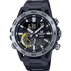 Casio Gents 52.00mm Quartz Watch with Black Analogue dial and Black Plastic/Resin Bracelet Strap ECB-40DC-1AEF