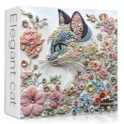 Impossible Cat Puzzles for Adults 1000 Pieces，PICKFORU Kitten Flower Puzzle Unique Art, Beauty Animal Kitty Cat Jigsaw Puzzle Floral, Colorful Hard Challenging Puzzle