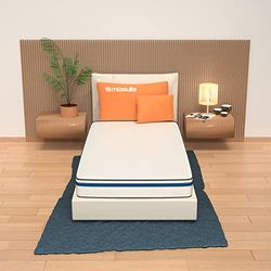 miasuite Matras Memory Single 90 x 190 cm hoog 14 cm orthopedisch met medisch hulpmiddel, met plaat van traagschuim 3 cm 9 zones en plaat van waterschuim 9 cm anti-allergeen overtrek mijten en ademend, matras Single Memory Foam matras - zacht