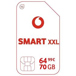 Vodafone Mobiel contract, Smart XXL, mobiel contract, met 70 GB gegevensvolume, 5G compatibel, telefoon- & sms-flat in het Duitse netwerk Onbekend