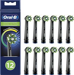 Oral-B Cross Action Testine Di Ricambio, Confezione Da 12, Adatto Per Buca Delle Lettere, Nero